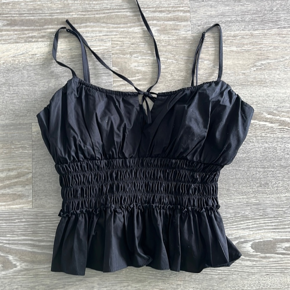 WAYF Black Strap Top